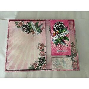 Lisa Frank Ed Hardy Stationery Set Undated Planner Mouse Pad Desk Tray